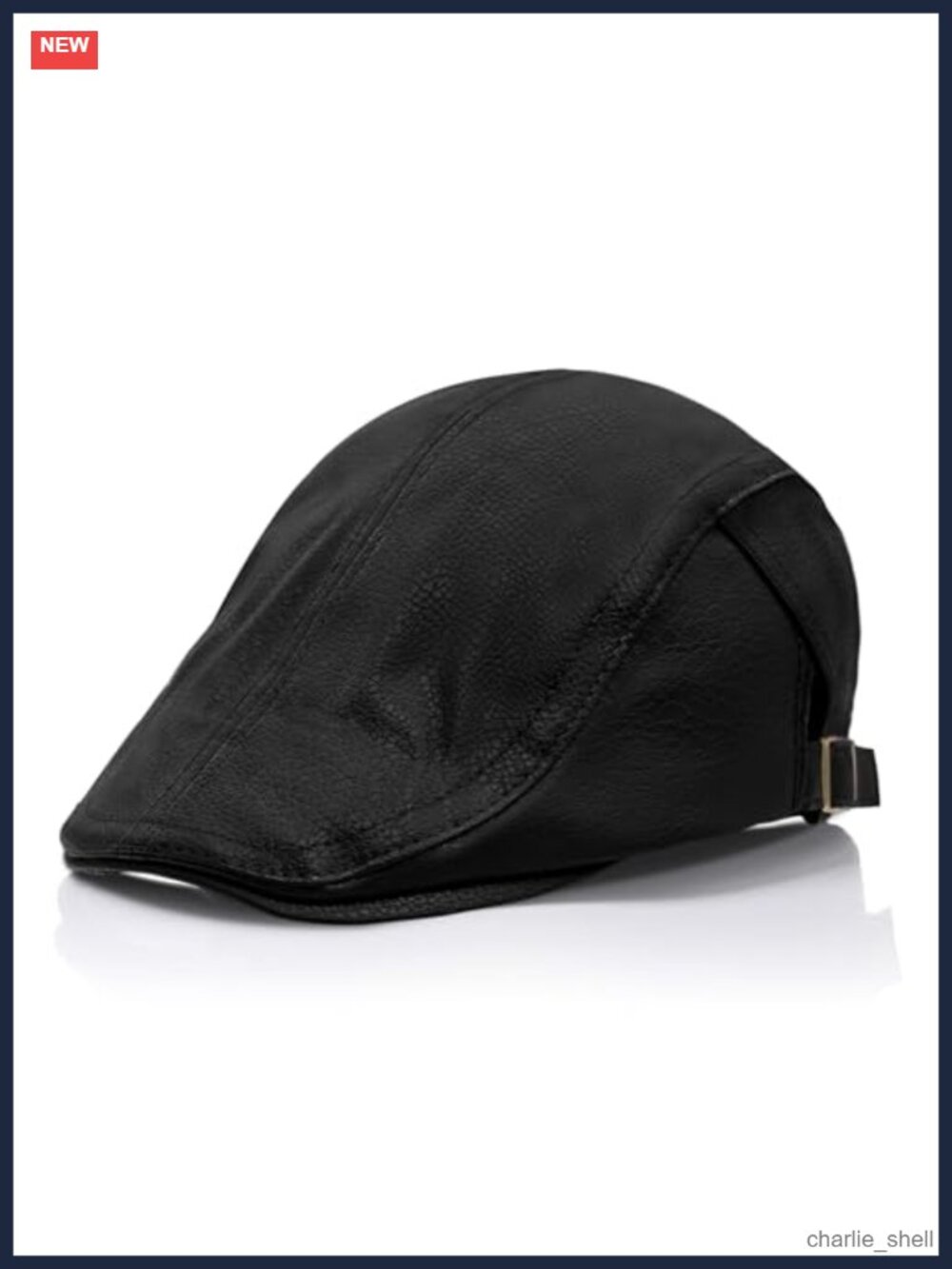 PU Leather Newsboy Cap Adjustable Winter Flat Hat Unisex
